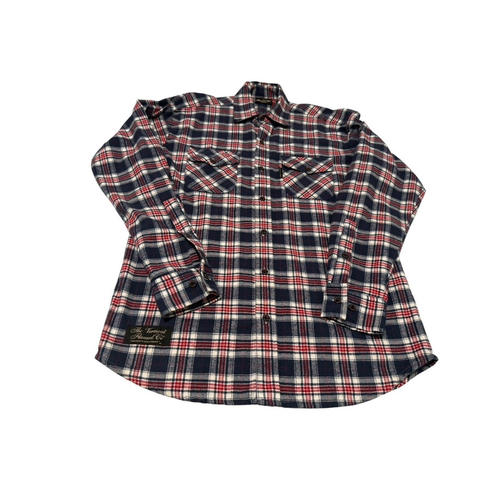 The Vermont Flannel Co Shirt Mens M Plaid Button Up Heavy Flannel Made in USA